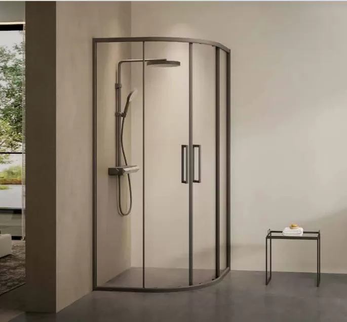 Customized stainless steel circular arc shower room glass bath room bath tempere