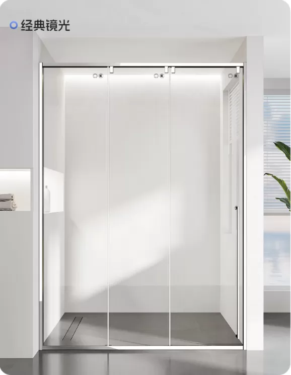 Customized stainless steel circular arc shower room glass bath room bath tempered sliding arc fan semi-circular bath sliding door